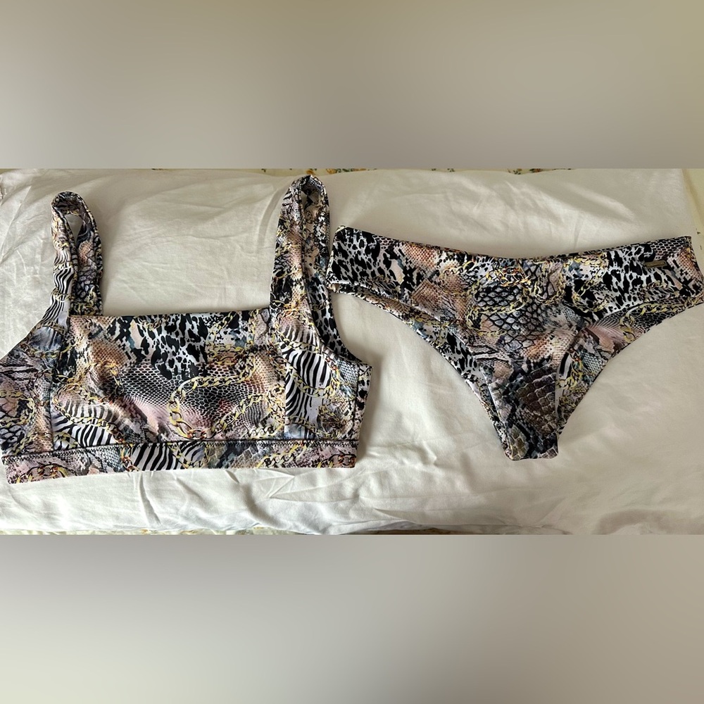Blackbough Multicolor Snake Print Bikini